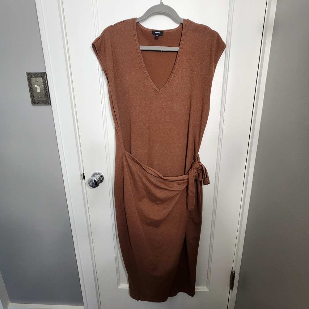 Knit wrap dress